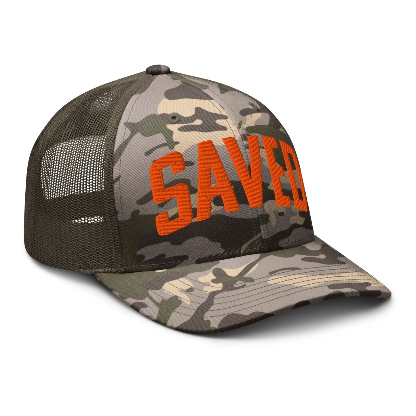 Saved - Camo Trucker Hat - WISDOM x WONDER