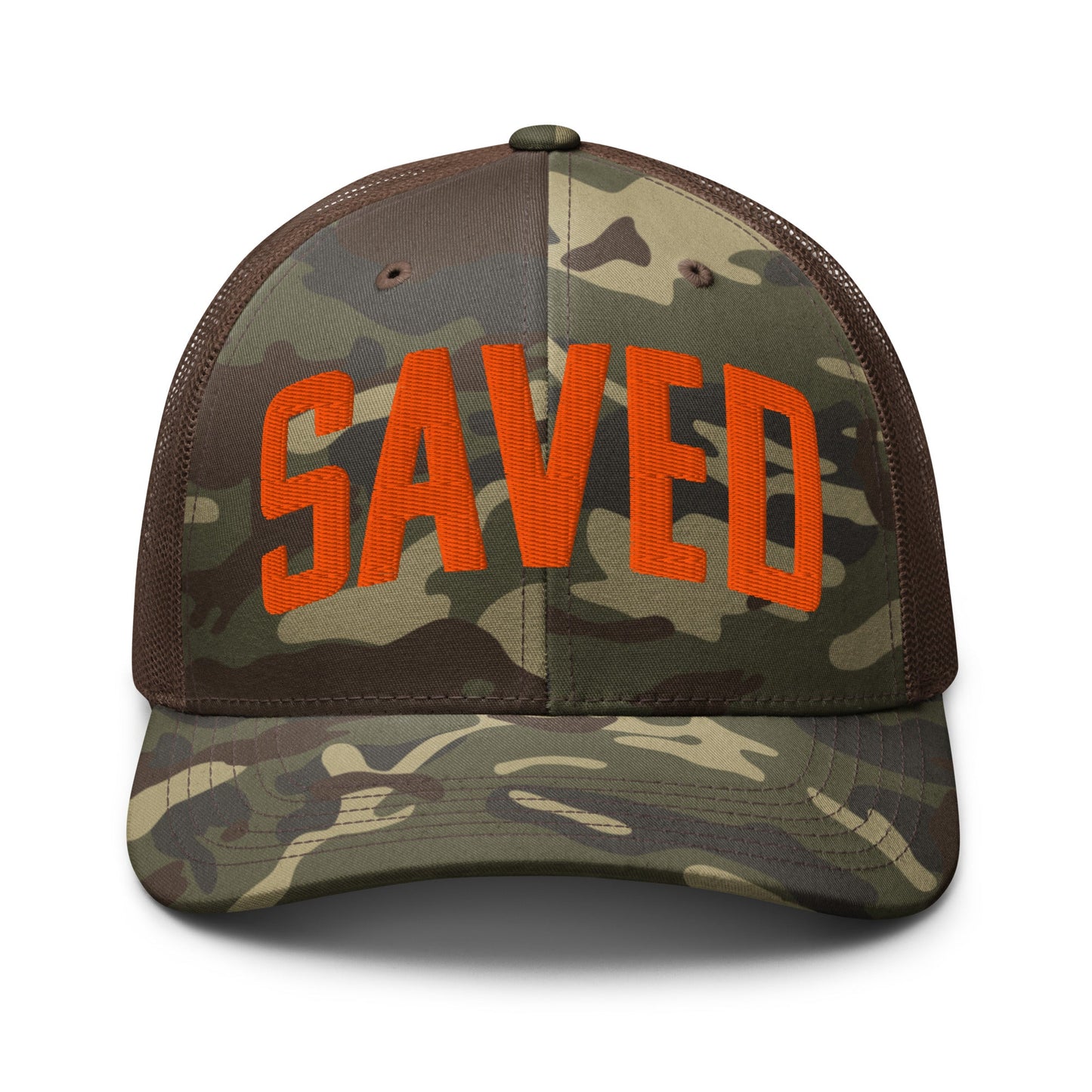 Saved - Camo Trucker Hat - WISDOM x WONDER