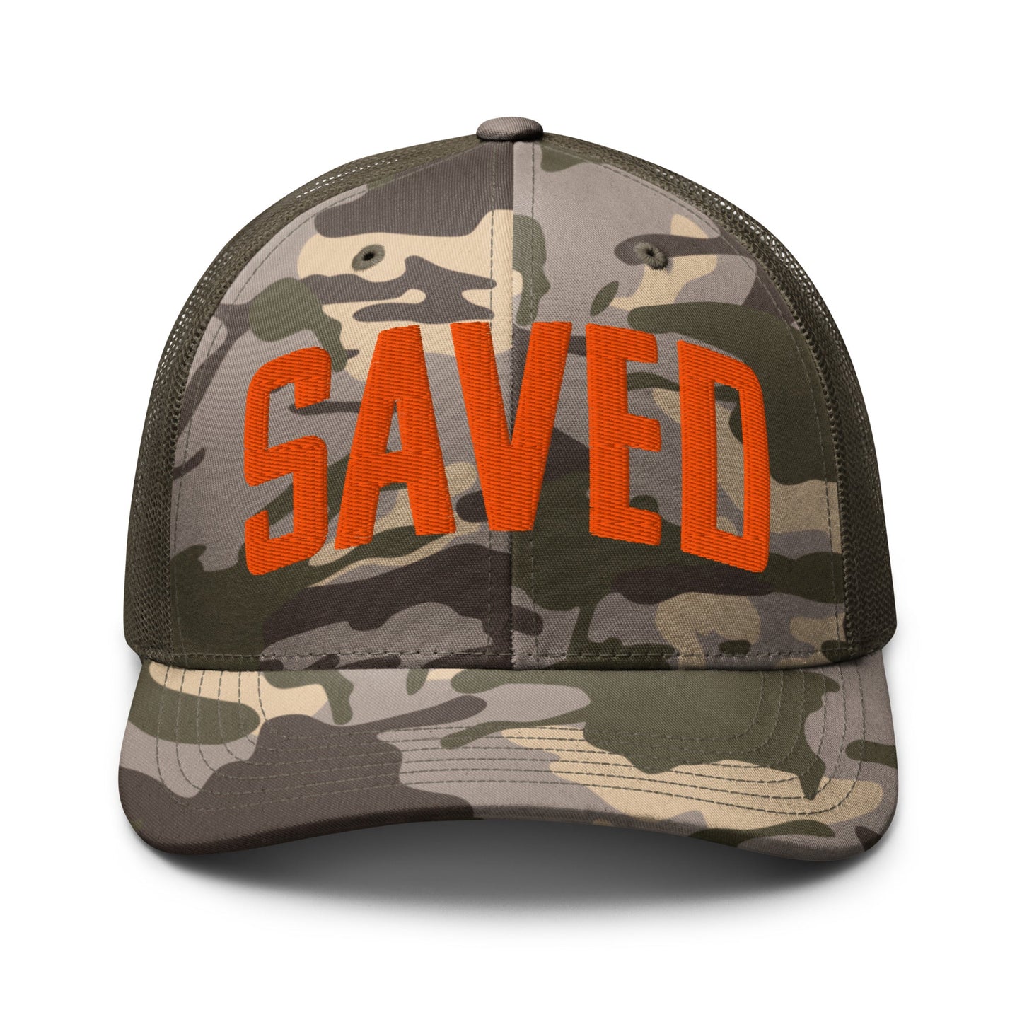 Saved - Camo Trucker Hat - WISDOM x WONDER
