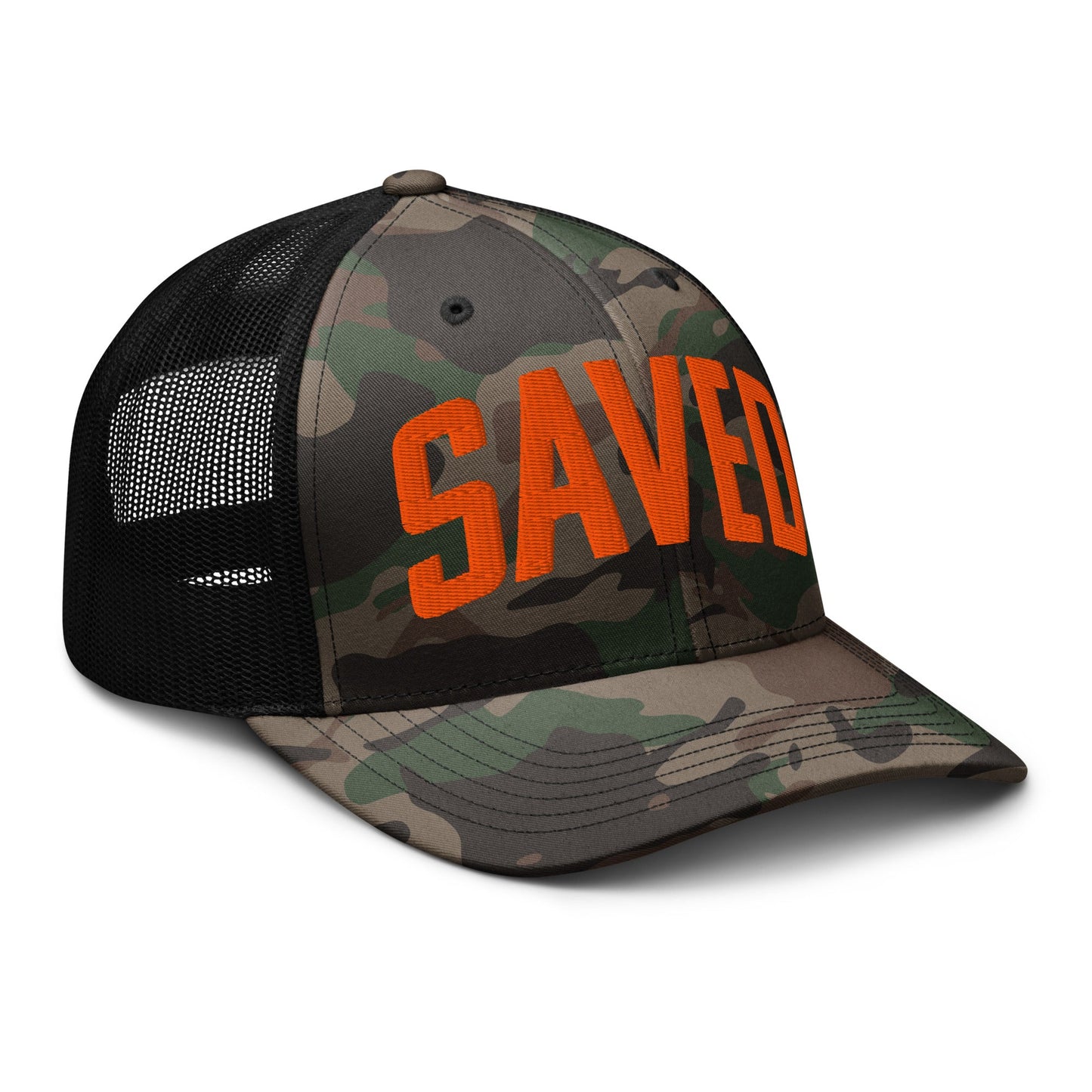 Saved - Camo Trucker Hat - WISDOM x WONDER