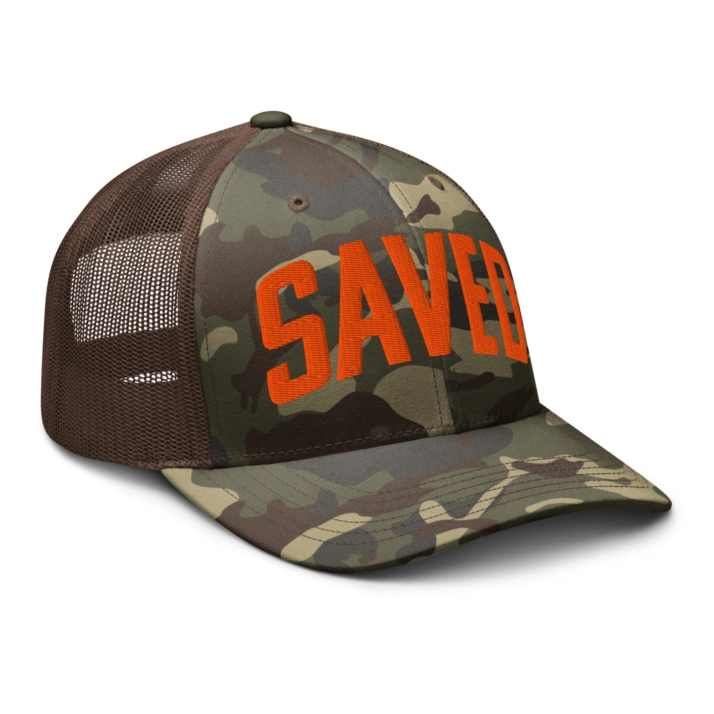 Saved - Camo Trucker Hat - WISDOM x WONDER