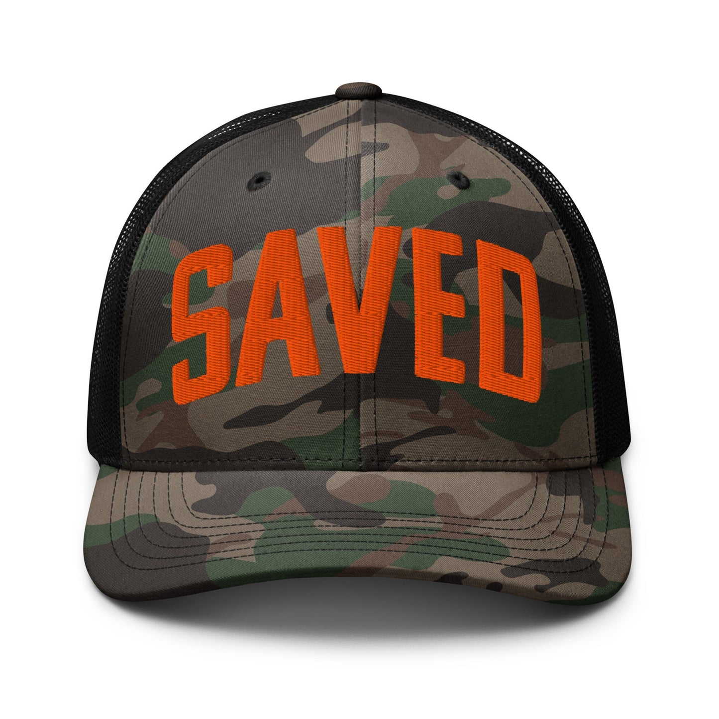 Saved - Camo Trucker Hat - WISDOM x WONDER