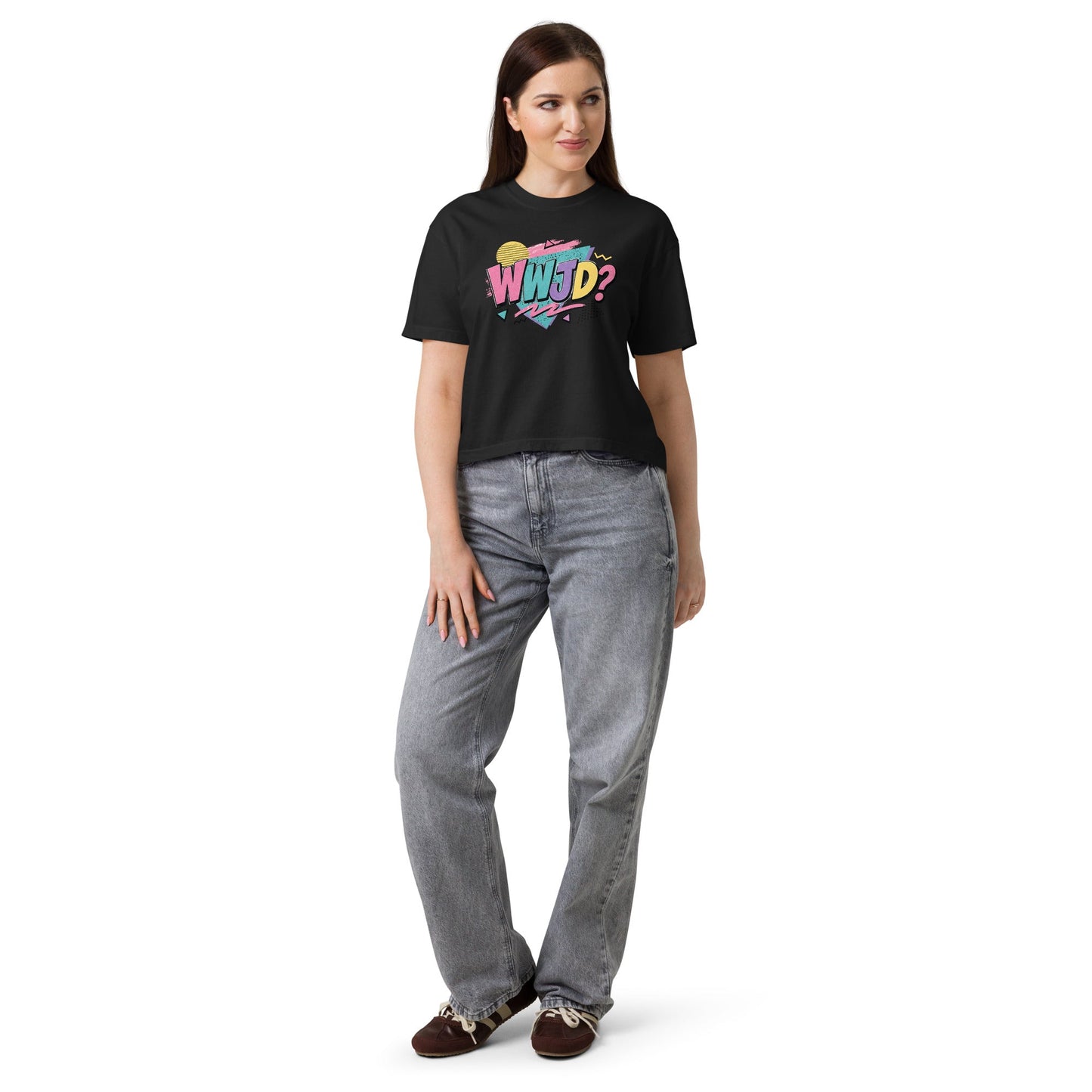 WWJD 90s Throwback BOXY Tee | Christian Shirt | Wisdom x Wonder - WISDOM x WONDER
